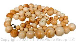 Pink Graduated Jadeite Tridacna Fossil Beads 