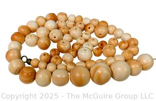 Pink Graduated Jadeite Tridacna Fossil Beads 