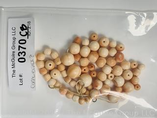 Pink Graduated Jadeite Tridacna Fossil Beads 