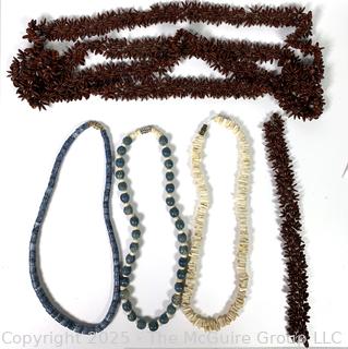 Six (6) Beaded Necklaces Including Pucca Beads and Seed Beads