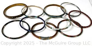 Group of Bangle Bracelets Including Cloisonne