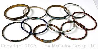 Group of Bangle Bracelets Including Cloisonne