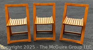 Three (3) Wood Folding Chairs