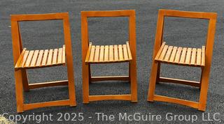 Three (3) Wood Folding Chairs