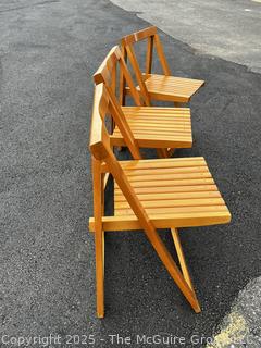 Three (3) Wood Folding Chairs