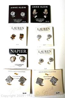 Eight (8) Costume Jewelry Earrings New on Cards
