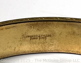 10K Gold Filled Dunn Bros Engraved Hinged Bangle Bracelet