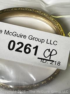10K Gold Filled Dunn Bros Engraved Hinged Bangle Bracelet