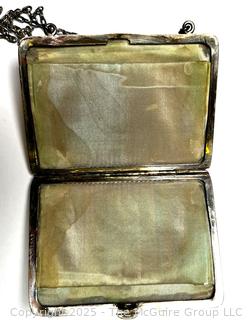 Art Nouveau Sterling Silver Repousse Purse with Silk Lining.  85.7 grams
