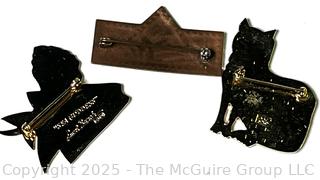 Three (3) Enamel Brooches Including Laurel Burch.