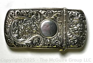 Sterling Silver Repousse Art Nouveau Monogrammed Match Safe