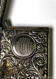 Sterling Silver Repousse Art Nouveau Monogrammed Match Safe