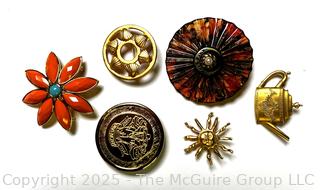 Six (6) Costume Jewelry Brooches