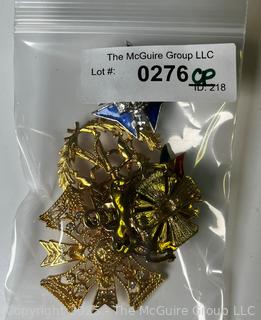 Five (5) Military Themed Costume Jewelry Brooches