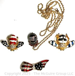 Four (4) Pieces of Patriotic Themed Jewelry