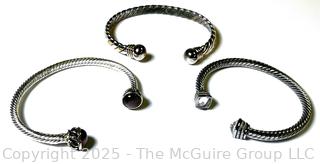 Three (3) Classic Cable Cuff Bracelets