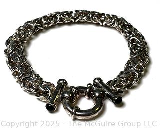 Sterling Silver Round Byzantine Chain Bracelet