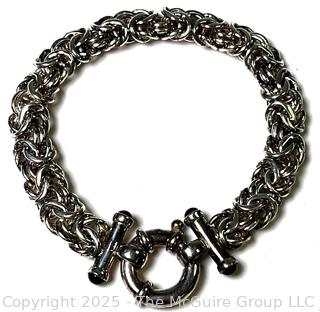 Sterling Silver Round Byzantine Chain Bracelet