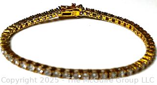 Sterling Silver Vermeil Cubic Zirconia Tennis Bracelet