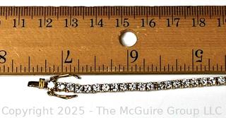 Sterling Silver Vermeil Cubic Zirconia Tennis Bracelet