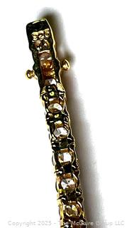 Sterling Silver Vermeil Cubic Zirconia Tennis Bracelet