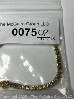 Sterling Silver Vermeil Cubic Zirconia Tennis Bracelet