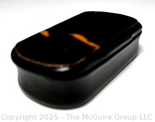 Carved Shell Snuff Box with Hinged Lid