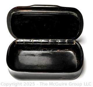 Carved Shell Snuff Box with Hinged Lid