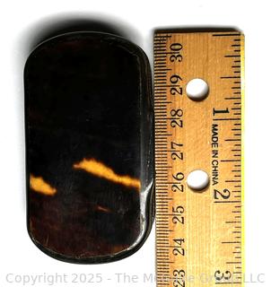 Carved Shell Snuff Box with Hinged Lid