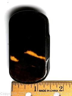 Carved Shell Snuff Box with Hinged Lid