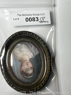 Small Napoleonic Framed French Empire Portrait Miniature, c. 1800.  