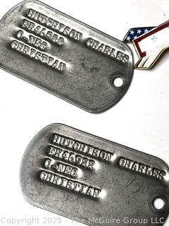 Assortment of Military Pins, Insignia, Medals and Dog-Tags