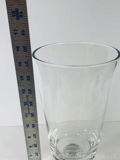 Clear Crystal Glass Vase by Krosno Poland. 15” tall