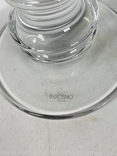 Clear Crystal Glass Vase by Krosno Poland. 15” tall