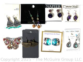 Eight (8) Costume Jewelry Earrings New on Cards