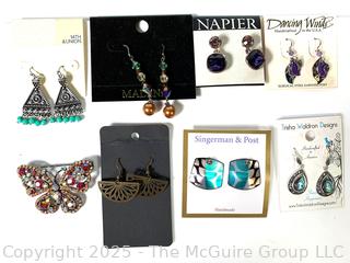 Eight (8) Costume Jewelry Earrings New on Cards