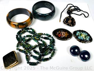 Collection of Lacquer Painted Jewelry