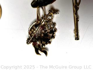 Collection of Gold Tone Brooches