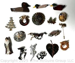 Group of Costume Jewelry Brooches