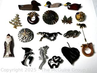 Group of Costume Jewelry Brooches