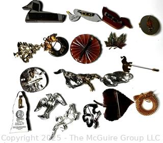 Group of Costume Jewelry Brooches