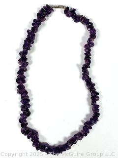 Amethyst Bead Chip Necklace 