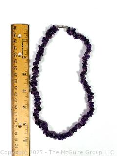Amethyst Bead Chip Necklace 