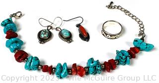 Collection of Turquoise and Sterling Silver Jewelry