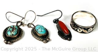 Collection of Turquoise and Sterling Silver Jewelry