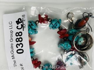 Collection of Turquoise and Sterling Silver Jewelry