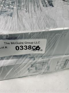 Eight (8) Porcelain Black & White Paisley Luncheon Plates by Cellar, New in Box.