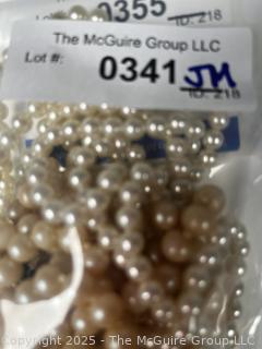 Two (2) Faux Pearl Triple Strand Bead Necklace