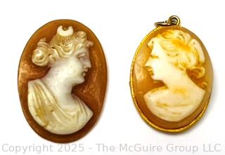 Two (2) Miniature Carved Shell Cameos.