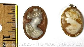 Two (2) Miniature Carved Shell Cameos.